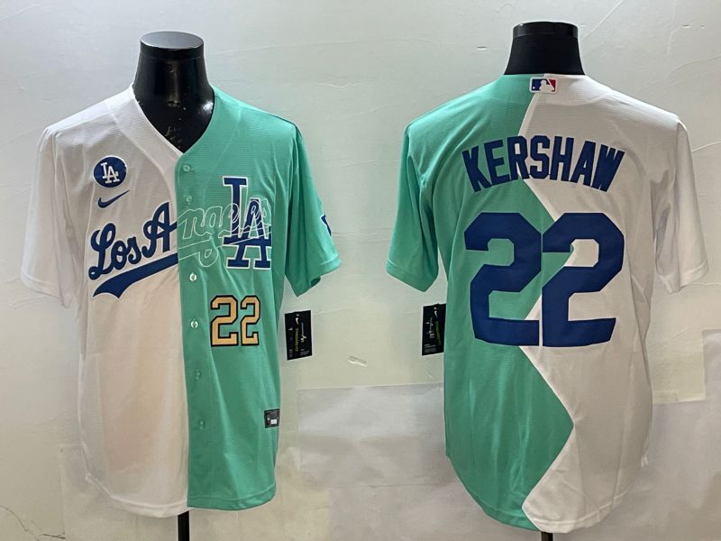 Men Los Angeles Dodgers #22 Kershaw Blue White Game 2025 Nike MLB Jersey style 4